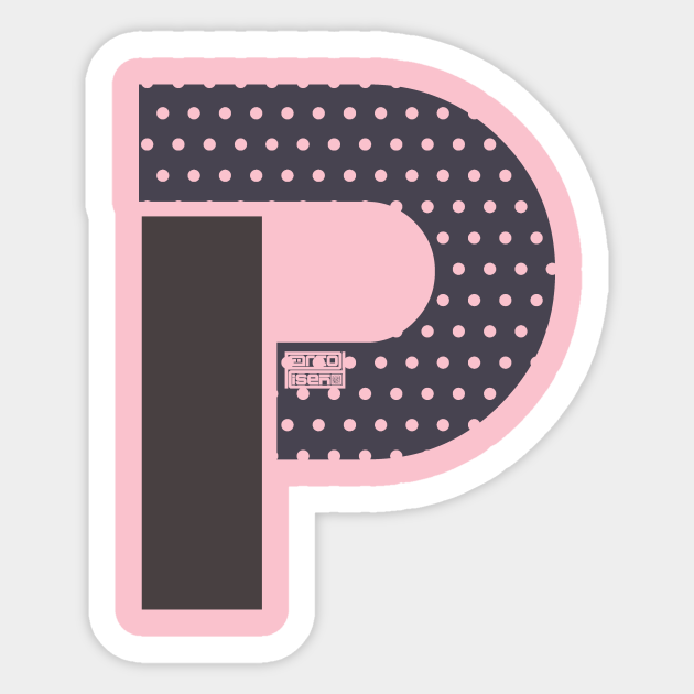 Initial Letter P Ladies Girls Polka Dots Girly Cute Letter P